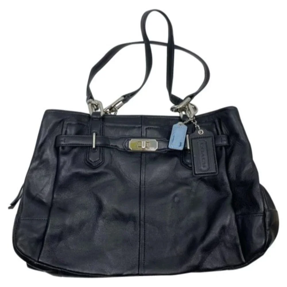 Coach Leather Medium Size Black Shoulder/ Hand Bag